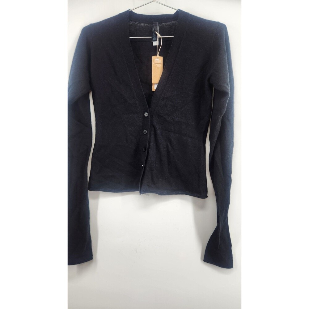 Skims XS Onyx Sheer 100% Cashmere Cardigan Sweater TP-LST-10281W NWT Button